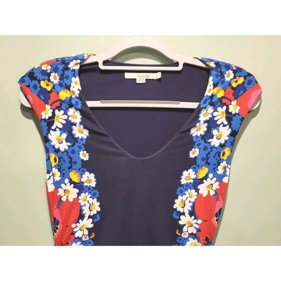 Boden Sleeveless Ruched Floral Cosima Jersey Midi Dress Sz 4r - Picture 2 of 8